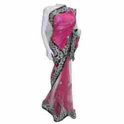 Attractive Pattern Embroidered Saree