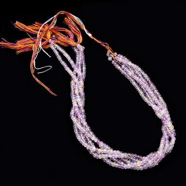 Necklaces Amethyst 3-4Mm Rondelle Faceted Beads 13" Strand