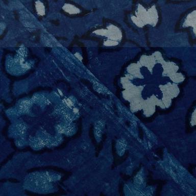 100%Cotton Indigo Blue Floral Print Fabric