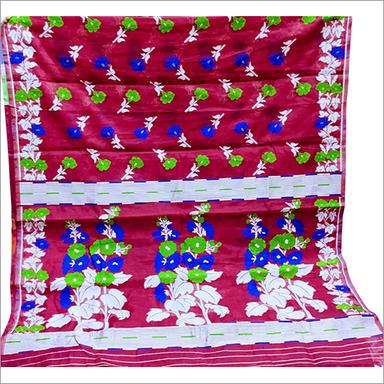 Multi Color Ladies Handloom Printed Jamdani Saree