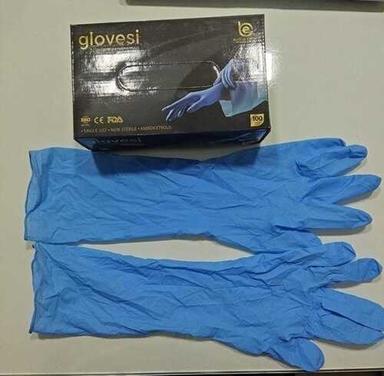 Blue 16 Inches Elbow Length Nitrile Gloves