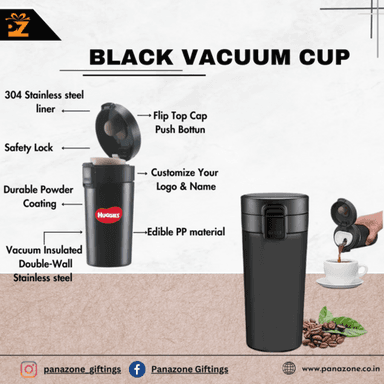 Stainless Steel Vacuum Insulated Coffee Cup Black