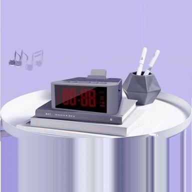 Grey Portable Clock Speaker Clocky