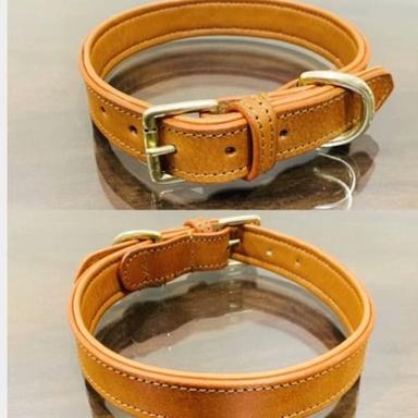 Tanned Color Leather Dog Collar