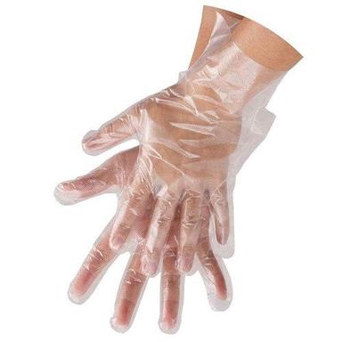 White Full Finger Transparent Color Disposable Plastic Gloves With Plain Pattern