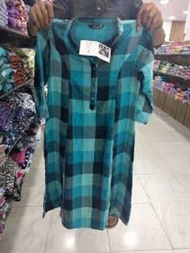 Shrink Resistance Skin Friendliness Comfortable To Wear Check Printed Cotton Ladies Shirt Chest Size: 30
