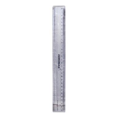 Transparent Color Straight Plastic Scale With Round Edges , Size 12 Inch, For Stationary Use, Durable No