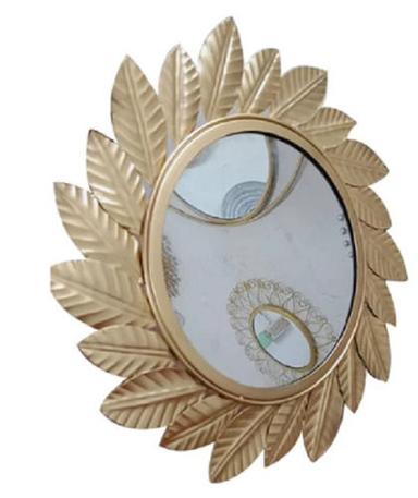 Golen 18 Inch Glass And Wall Mounted Brass Mirror 