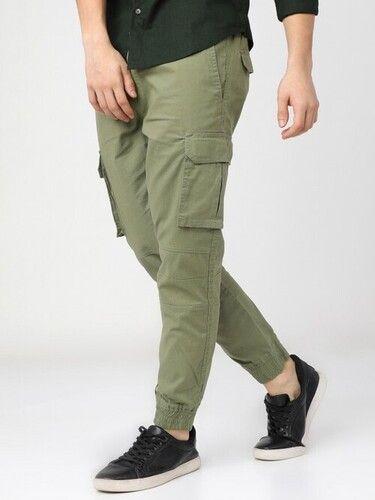 Men Multi Pocket Green Trouser For Casual Wear