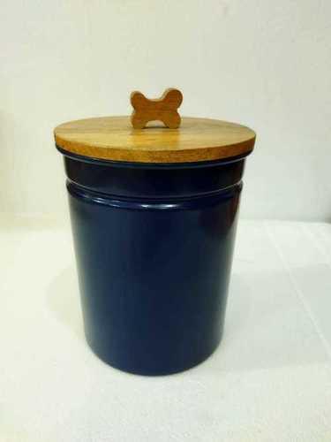 Dog Food Canister With Glass Inlay