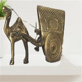Brass Camel Cart Statue, Size: 4 inch x 2 inch x 3 inch