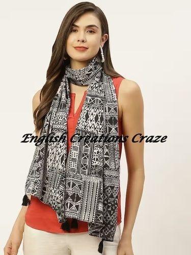Multi Color Indian Pure Wool Printed Stoles Manufacturers