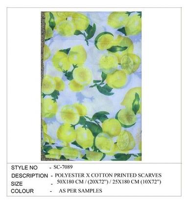 Polyester Floral Printed Fancy Scarves Length: 25X180  Centimeter (Cm)