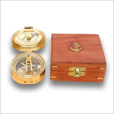 Handmade Nautical Vintage Brass Polished Compass With Box