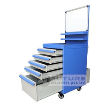 Blue And Grey Industrial Storage Trolley