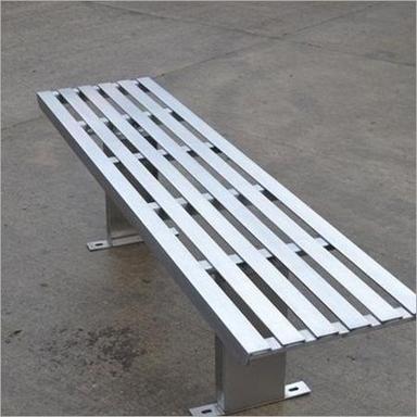 Polished Steel Outdoor Bench