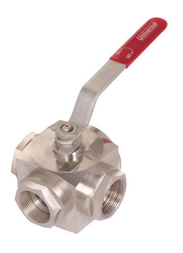 S.S 3 Way Screwed Ends Ball Valve Application: Industrial