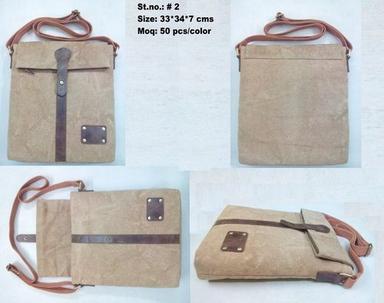 Beige Canvas Sling Bags