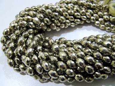 Natural pyrite Oval beads