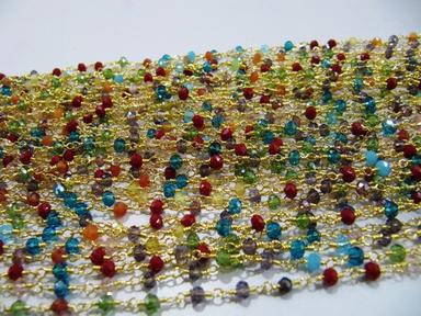 Multi Color Crystal Beaded chain