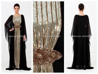 Breathable Sequin Embroidered Arabic Kaftans