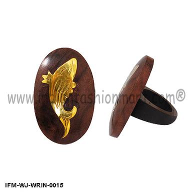 Golden Fins Wooden Ring Gender: Women