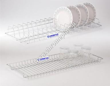 Silver Ss Glass Kitchen Tray