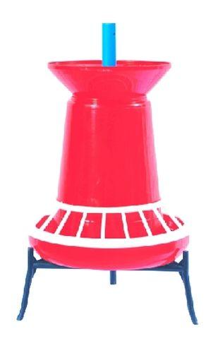 Red Chick Feeder With Funnel And Grill (3Kg.)