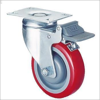 Red And Silver Industrial Caster Wheel