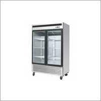 Silver & Black Commercial Display Refrigerator