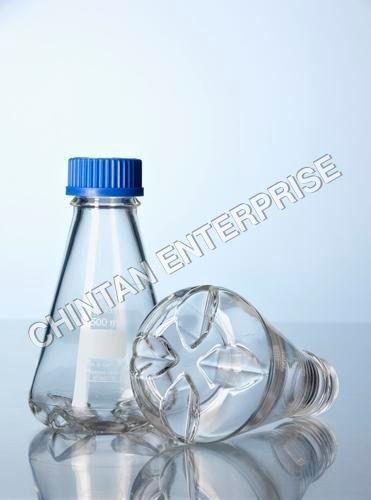 Glass Baffled Flask & Bottles Duran