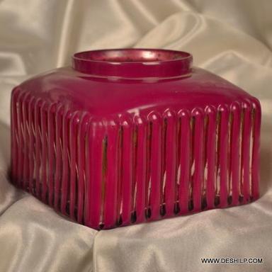 Pink Glass Decorated Multi Use Ink Pot & Jar Design Type: Hand Building