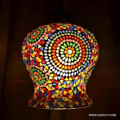 Multicolor Mosaic Beads Glass Wall Hanging Lamp
