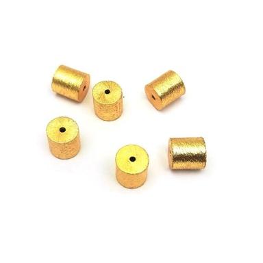 Metals Brushed Gold Plated Drum Shape Bead