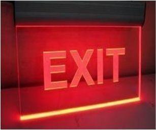 Acrylic Led Edge Light Exit Signage Ac Only