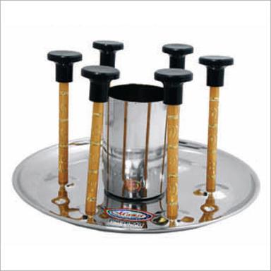 Silver Steel Glass Stand