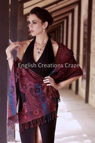 Purple Embroidered Shawls Suppliers