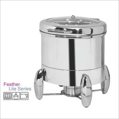 Soup Warmer Chafing Dish With Feather Touch Hinge Premium Capacity: 10 Ltr Liter/Day