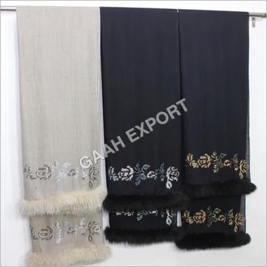 All Color Cashmere Crystal Border And Border Fur Stole