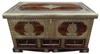 Wooden Brass Fitted Trunk Box
