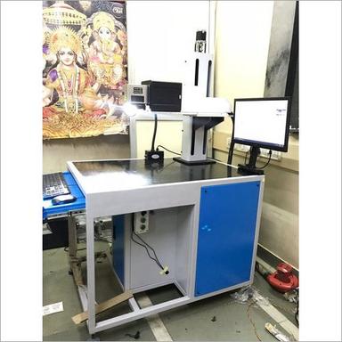 White And Blue Metal Marking Machine