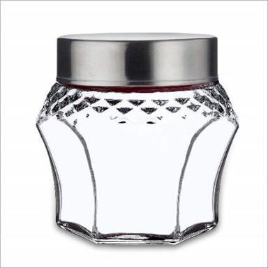 Solid 300 Ml Croco Crystal Storage Glass Jar