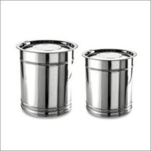 Silver Stainless Steel Drum