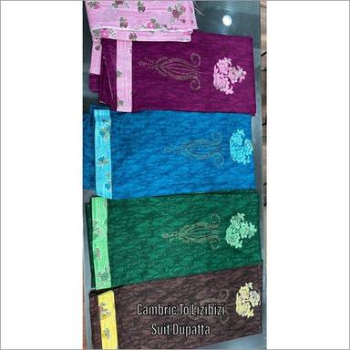 Indian Multi Colour Cambric Print Suit Dupatta