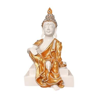 Golden White  Polyresin Buddha Statue Size: Multi Size