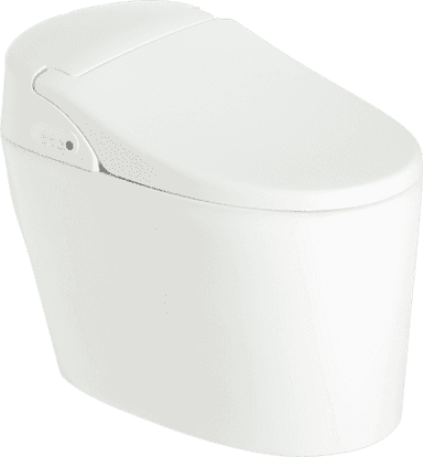 White Smart Toilet Dryer Deodorant Auto Flush Auto Open And Close E-Sterilizer Premist Foot Valve