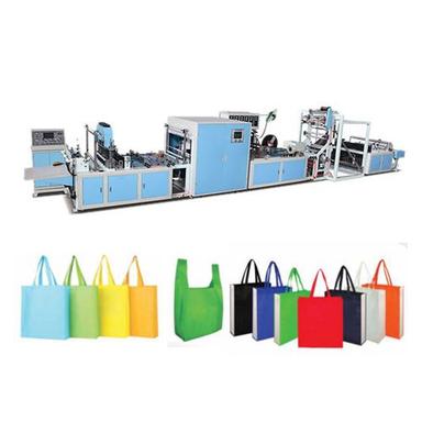 Fully Automatic Non Woven Box Bag Making Machine With Online Loop Handle