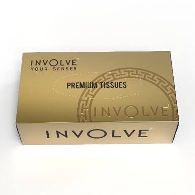 Involve Premium Facial Tissue Paper Box  Gold Facial Tissue Box For Car Home And Office