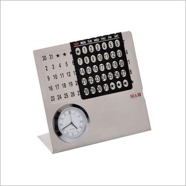 Paper Steel Desk Calendar With Clock