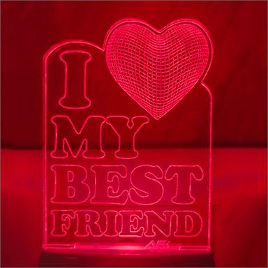 Acrylic LED Best Friend Red Night Lamp
